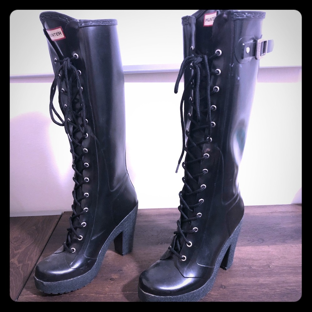 Hunter Lapins Tall High Heel Rain Boots